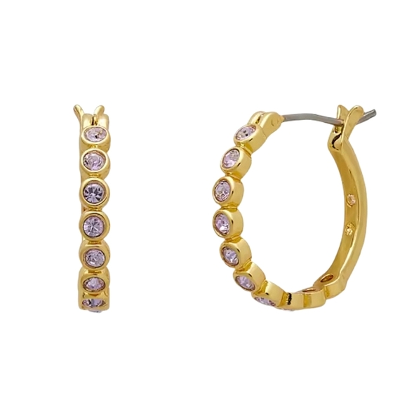 kate spade Jewelry - Kate Spade Light Amethyst Full Circle Huggies